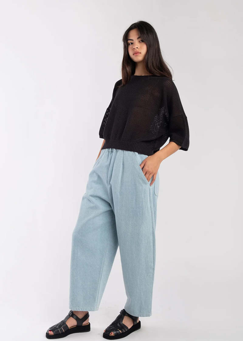 Micaela Greg Mesh Tee - Faded Black