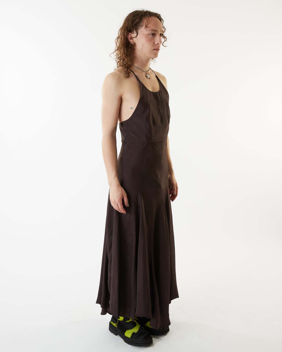 Nomia Maxi Cross Back Dress - Raisin | Garmentory