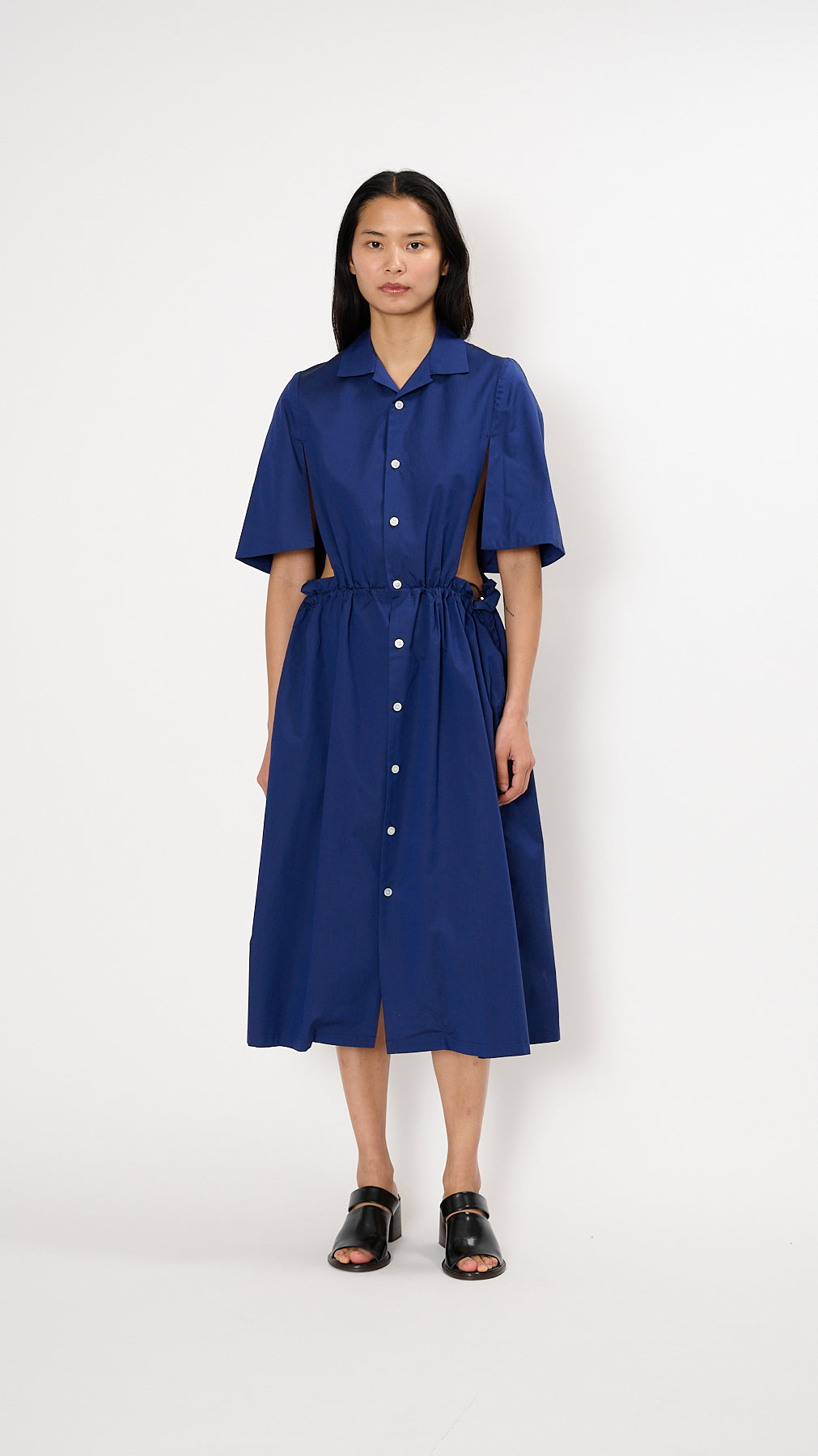 Noir Kei Ninomiya Cutout Shirt Dress - Blue | Garmentory