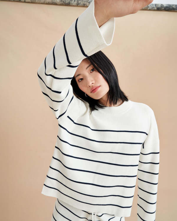 La Ligne Leo Sweater Cream/Navy Garmentory