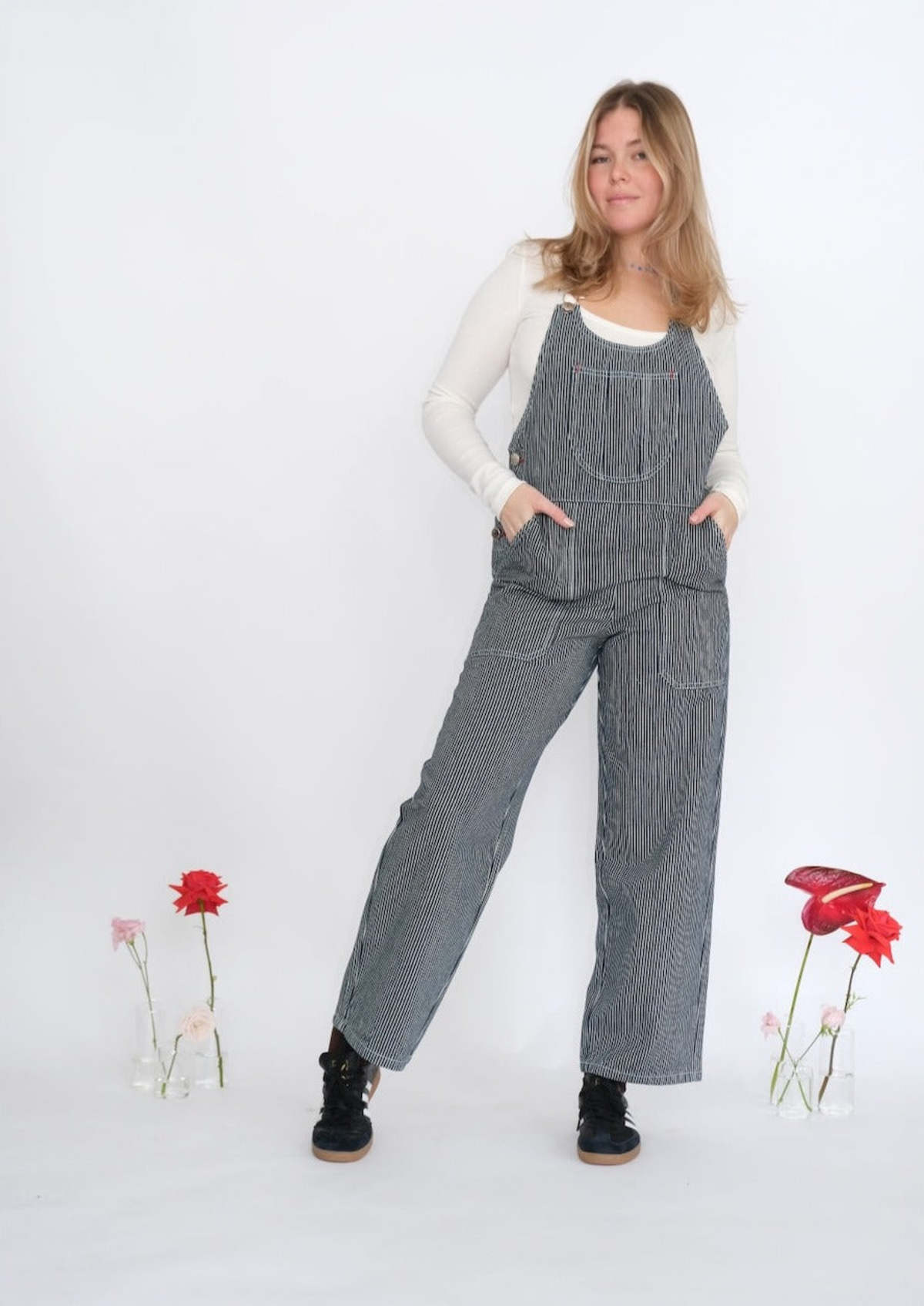 Natkhat Indigo ladder print Dungaree