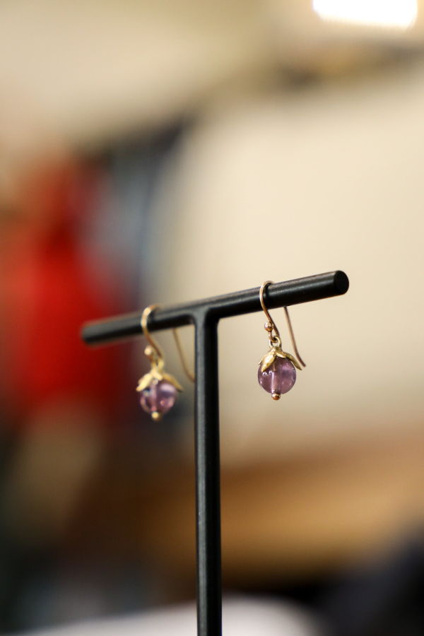 Annette Ferdinandsen Amethyst Berry Earrings - 18k Gold