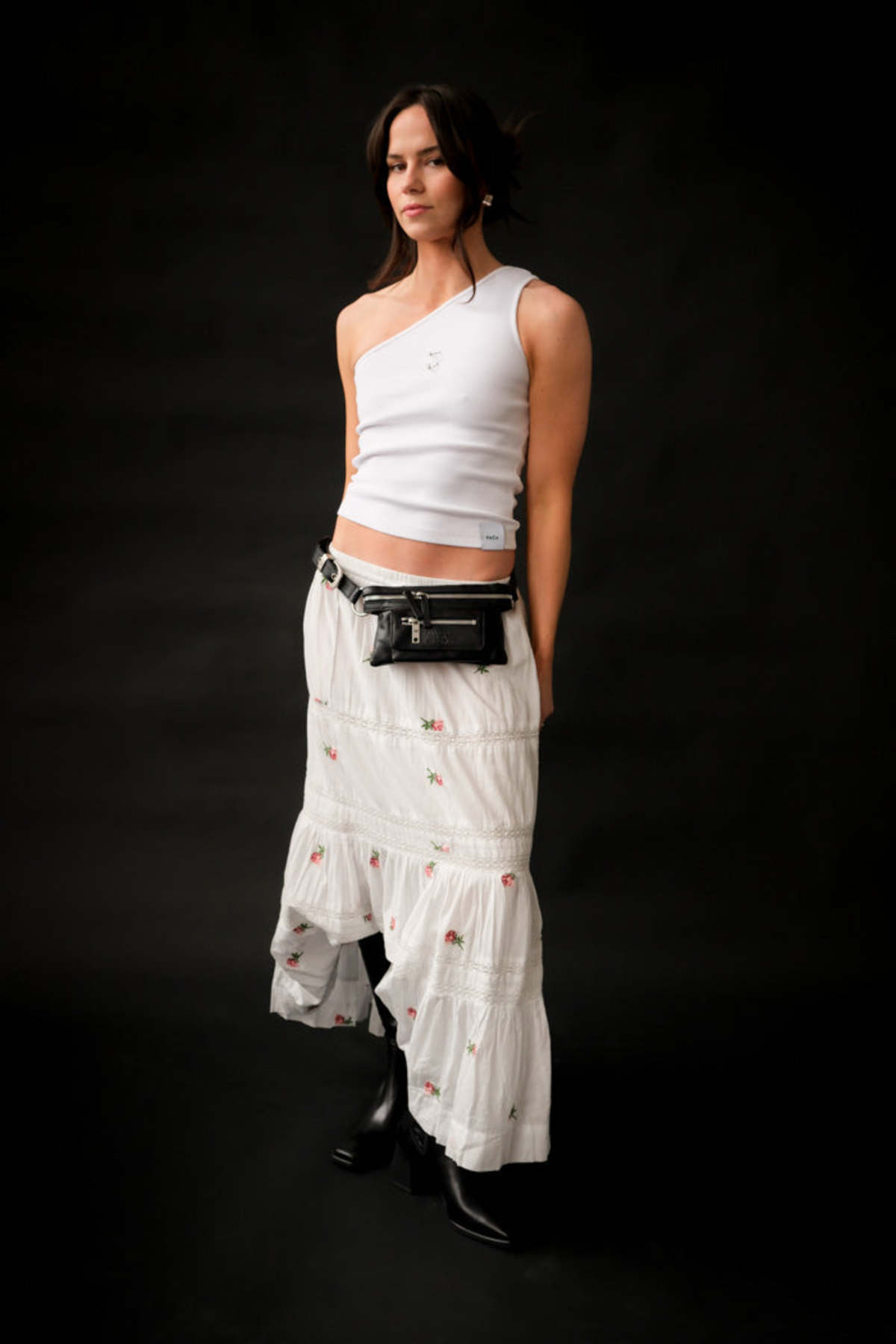 DAMSON MADDER EDEN LACE MIDI SKIRT - BLUE ROSE EMBROIDERY | Garmentory