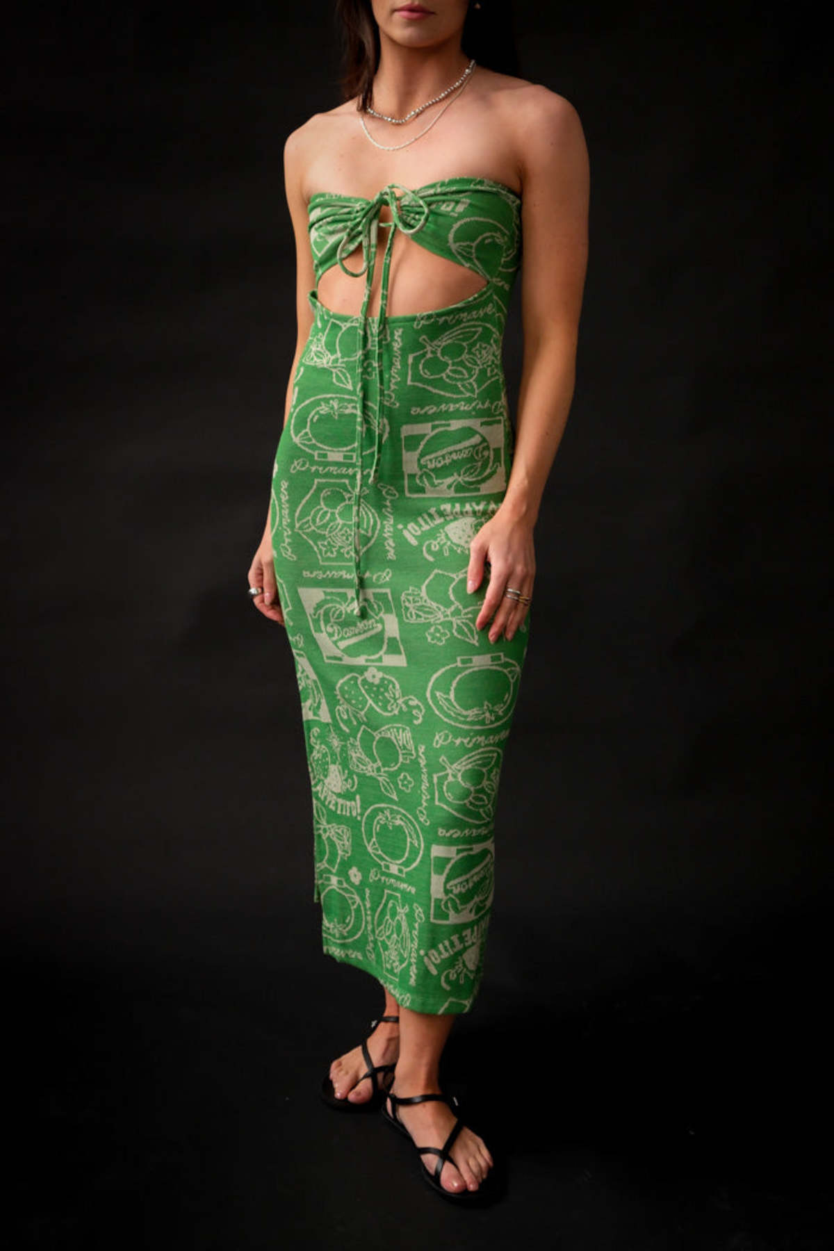 DAMSON MADDER FRUIT LABEL JACQUARD DRESS - Green | Garmentory