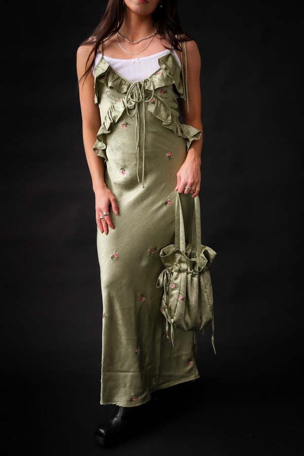 DAMSON MADDER OCEANUS SLIP DRESS - SAGE GREEN | Garmentory