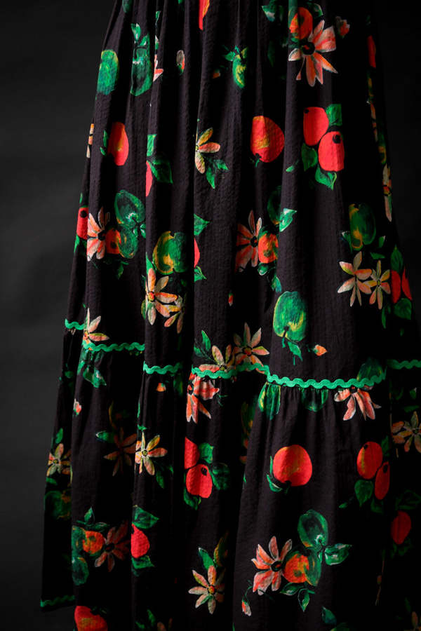 high neck formal midi dress Maura Satin Jacquard Midi Dress in Wave Jacquard Black