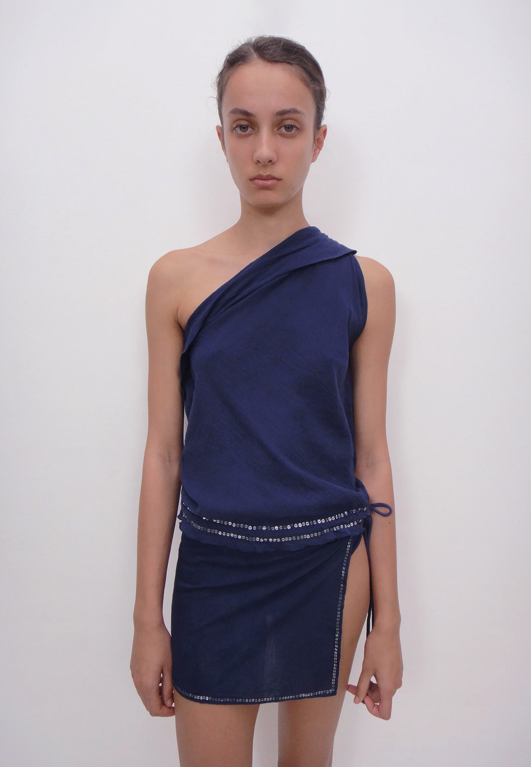 Gimaguas Costa One Shoulder Top - Navy | Garmentory