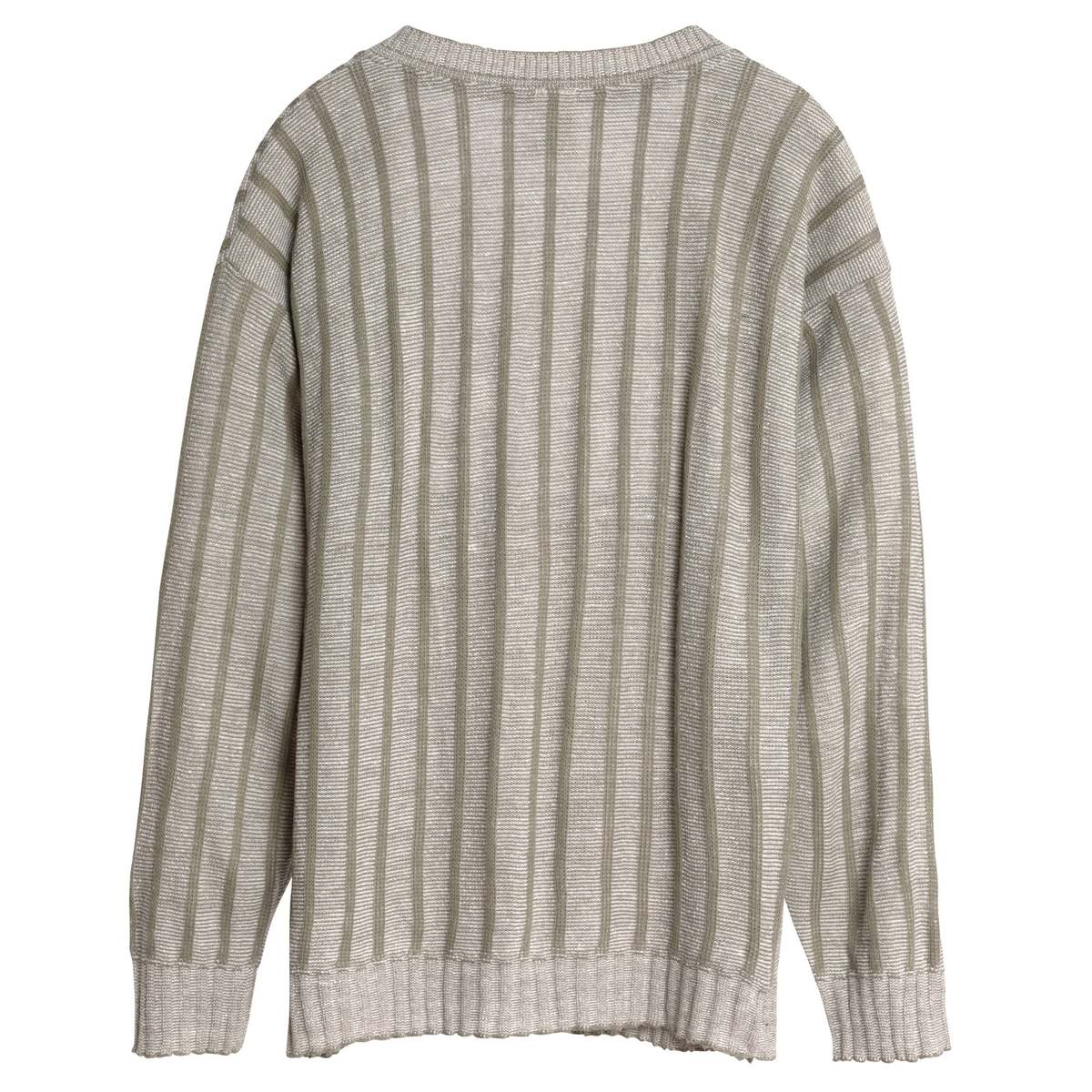 VEB Thüringer Obertrikotagen (Germany) Interlock Cotton Knit Garter Block V Neck Jumper Beige : L - Image 3 of 7