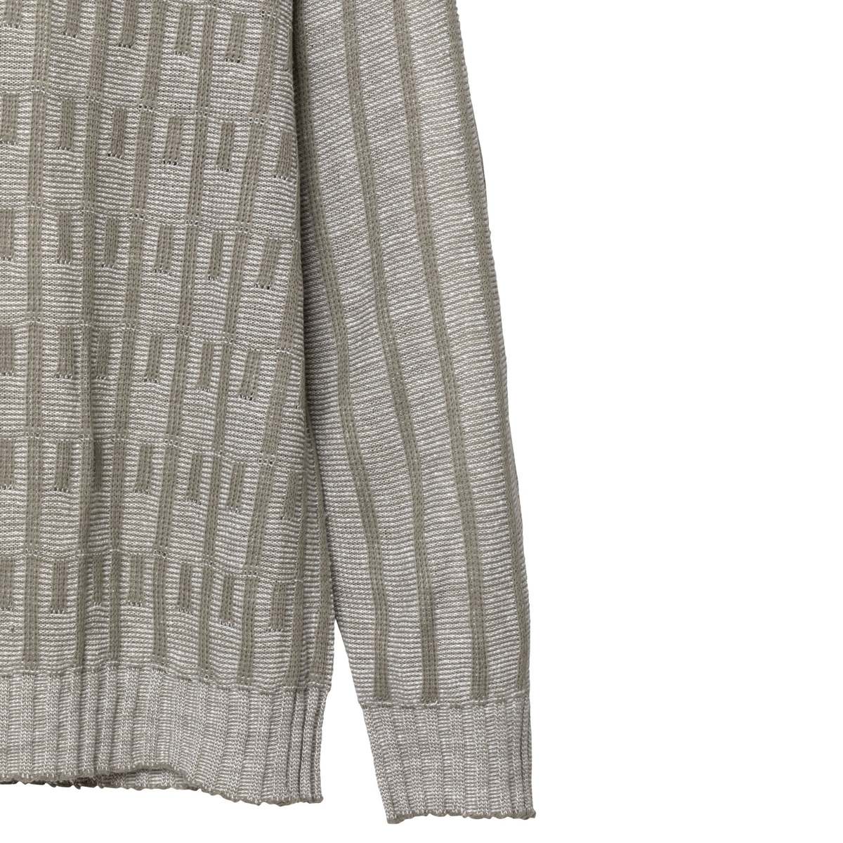 VEB Thüringer Obertrikotagen (Germany) Interlock Cotton Knit Garter Block V Neck Jumper Beige : L - Image 5 of 7