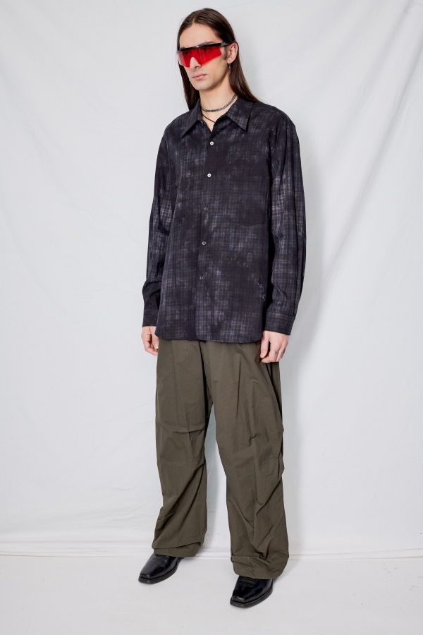 Assembly Dyed Flannel Classic Shirt - Black