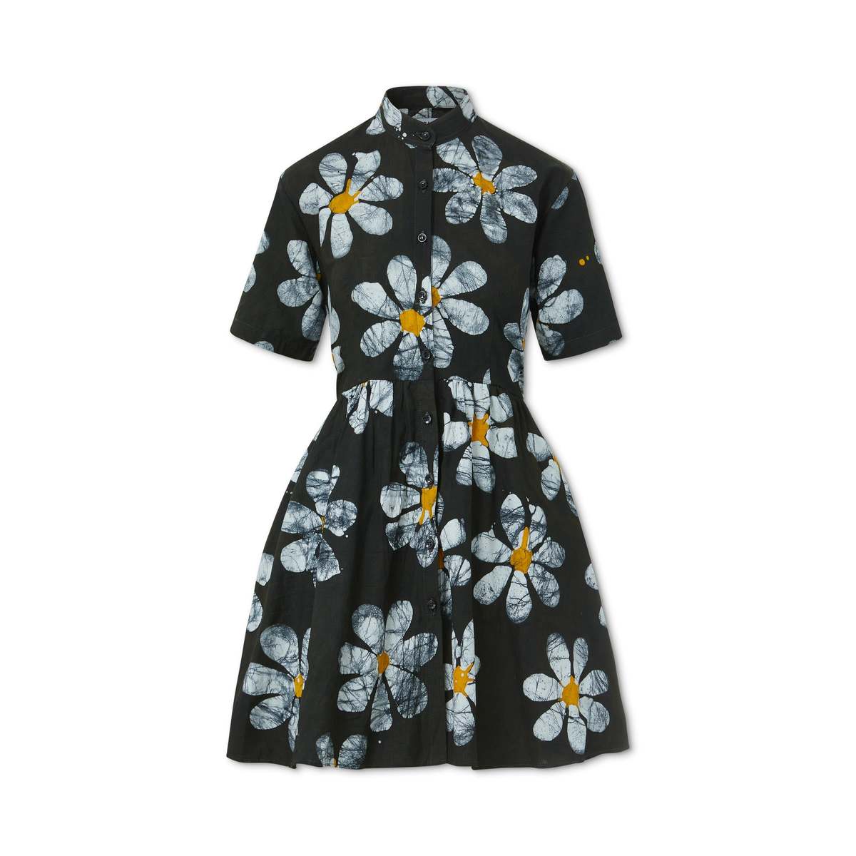 Studio 189 Daisy Shirt Dress - Black/White/Yellow | Garmentory