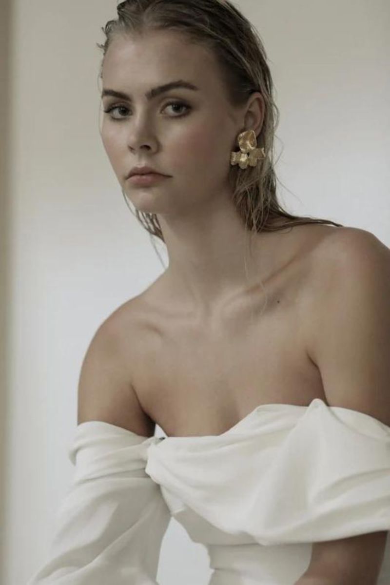 A. B. Ellie Indigo Statement Stud - 14K Gold Plated | Garmentory