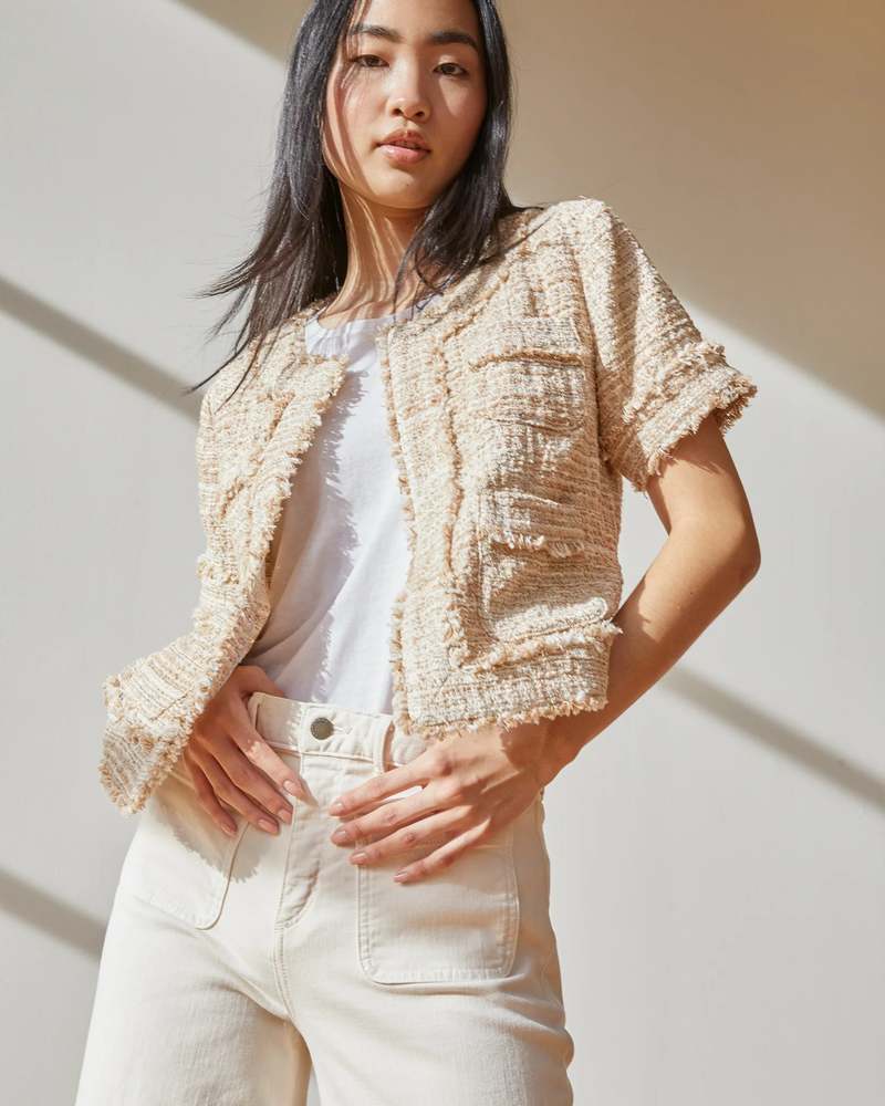 めぎ！Louren tweed puffsleeve blouson めぎ！Louren tweed puffsleeve blouson めぎ！Louren tweed