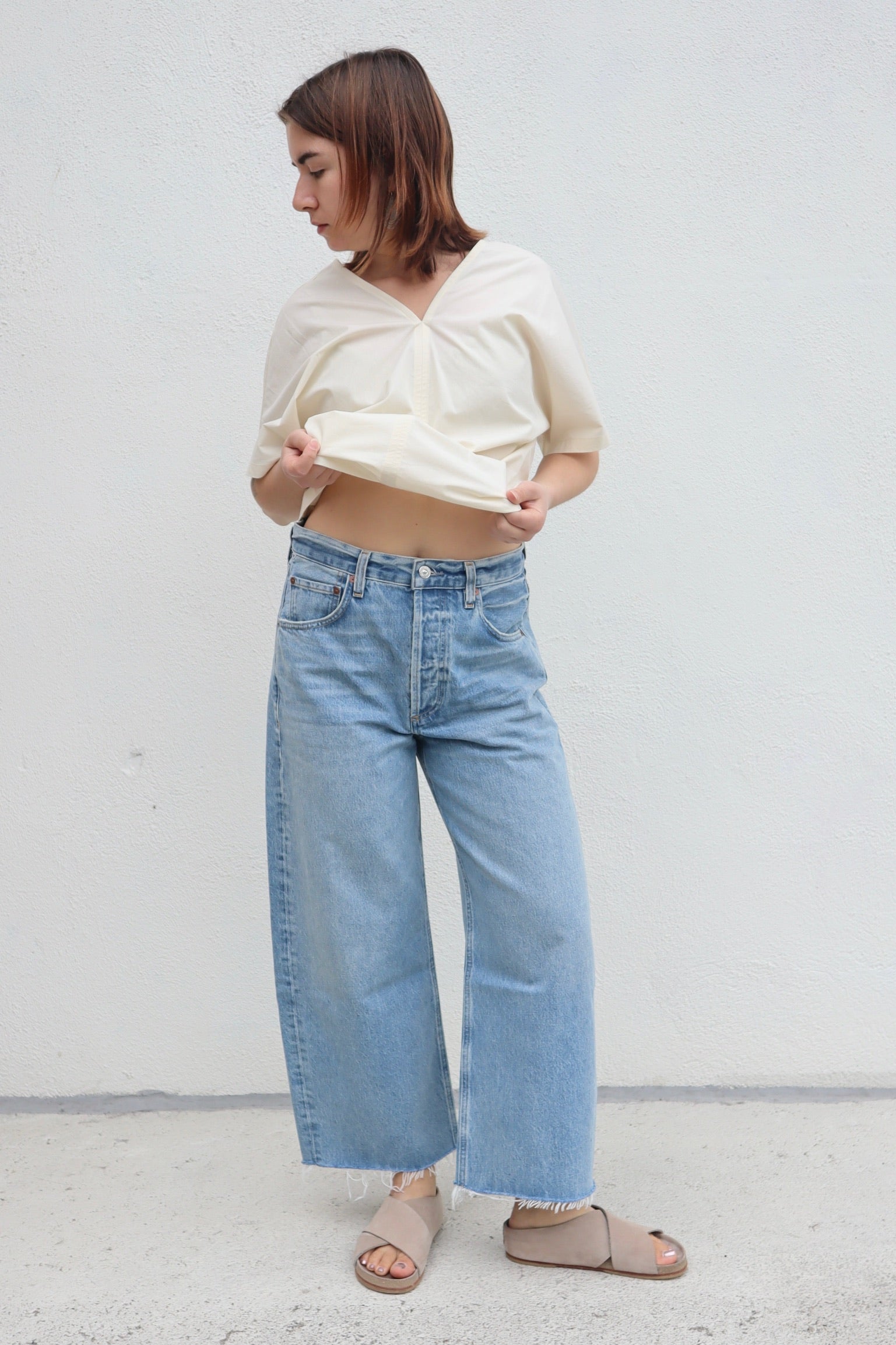 Citizens of Humanity Ayla Raw Hem Crop Jeans - Sodapop