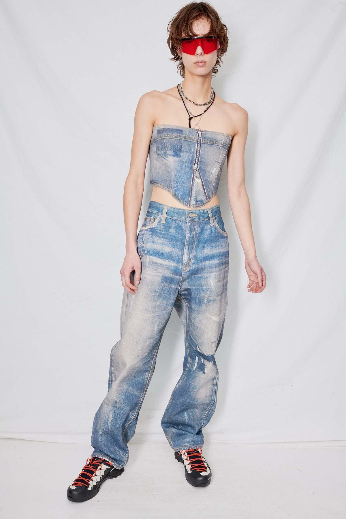 【OPEN YY】JEAN EFFECT PANTS, DENIM BLUE Open YY - Jean Effect Pants | HBX - Globally Curated Fashion