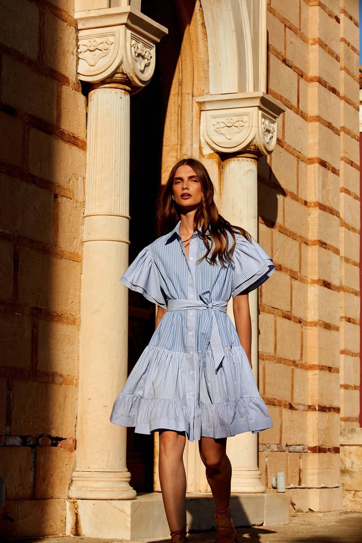 white knee length wrap dress White Veronica Wrap Dress main image 1
