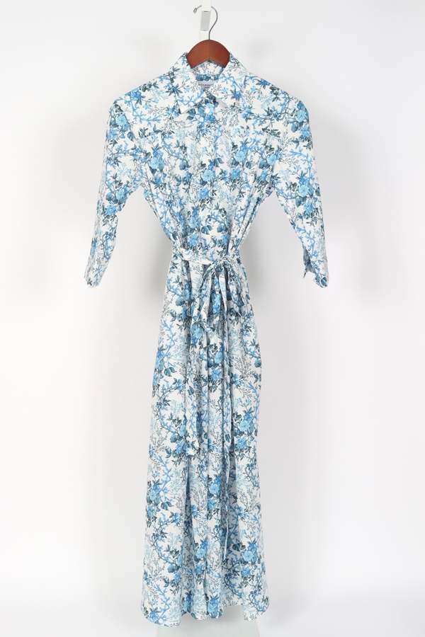 evi grintela Marina MS Dress - White/Blue | Garmentory