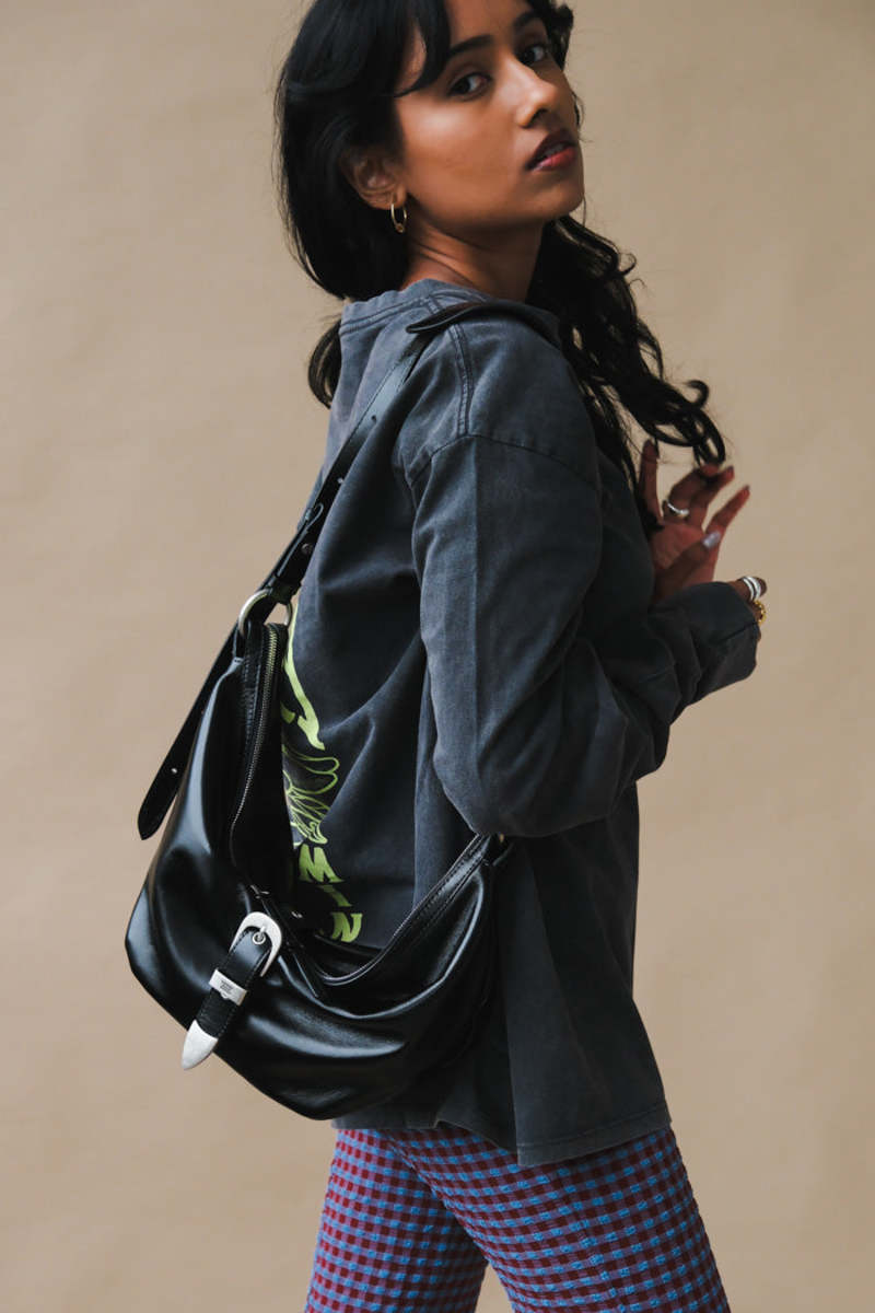 ☆MARGE SHERWOOD☆ HOBO MINI STRAP peacock green crinkle Designer fashion, Seoul-fully created | W Concept