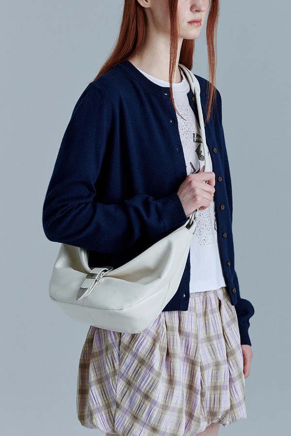 Mini Belted Hobo Bag in Denim - Indigo Blue