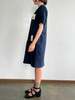 Celine Silk Shirtdress - Navy - Thumbnail 2
