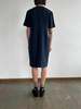 Celine Silk Shirtdress - Navy - Thumbnail 3