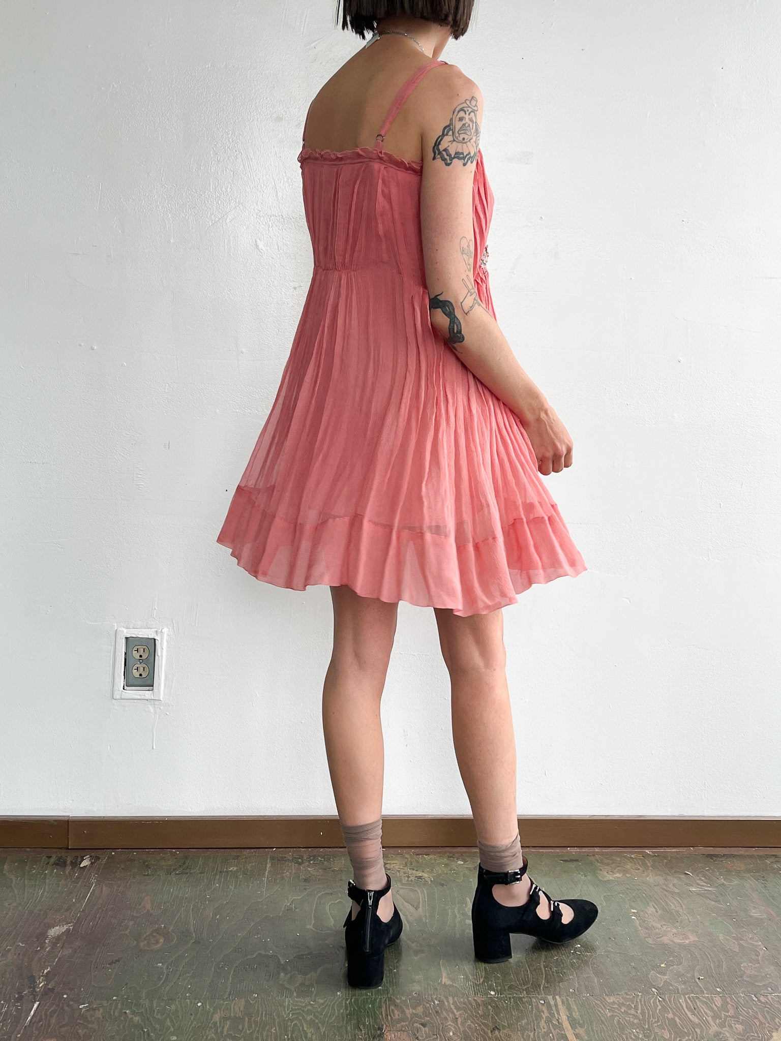Flutter Chiffon Dress Berry