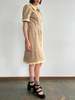 Valentino Raw Silk Woven Shirtdress - Nutmeg/Mustard - Thumbnail 4