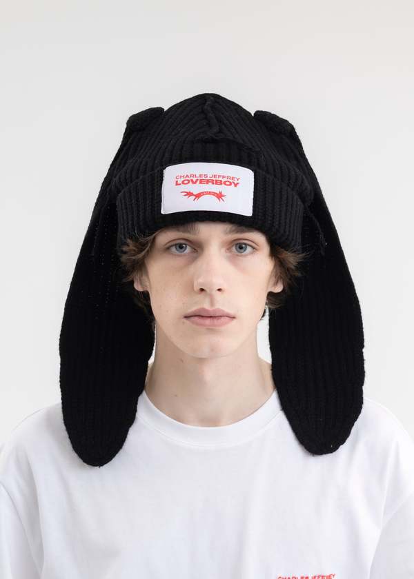 Charles Jeffrey Loverboy Chunky Rabbit Beanie - Black | Garmentory