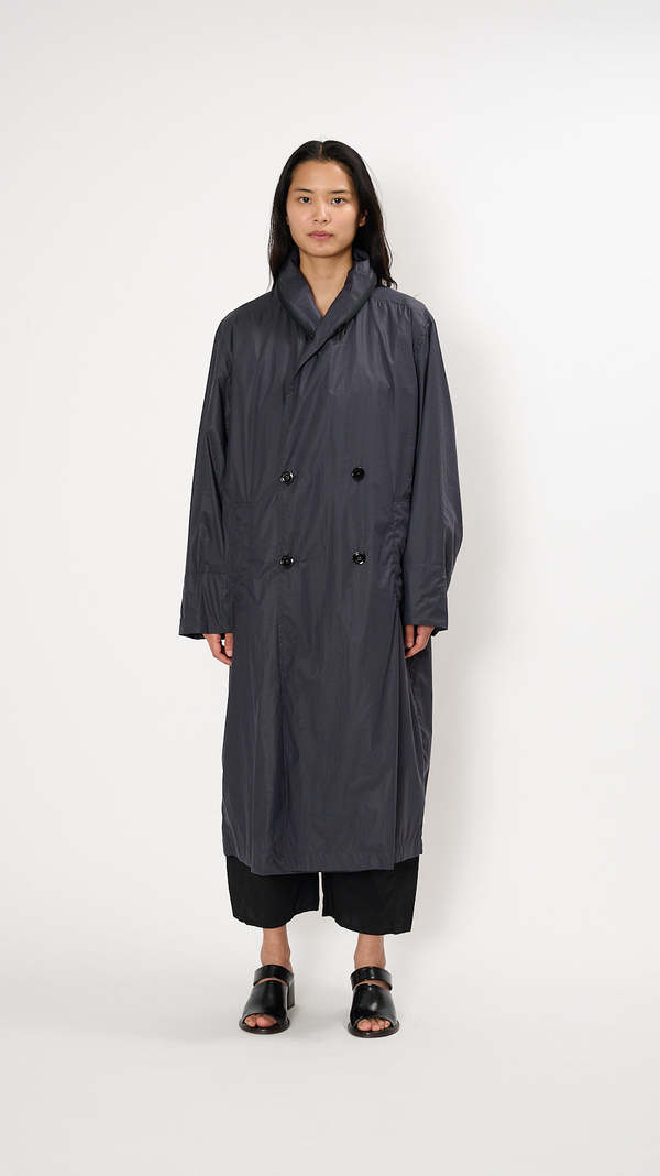 新品 | LEMAIRE Detachable Hood Raincoat Lemaire Hooded Raincoat - Blue Black | Garmentory