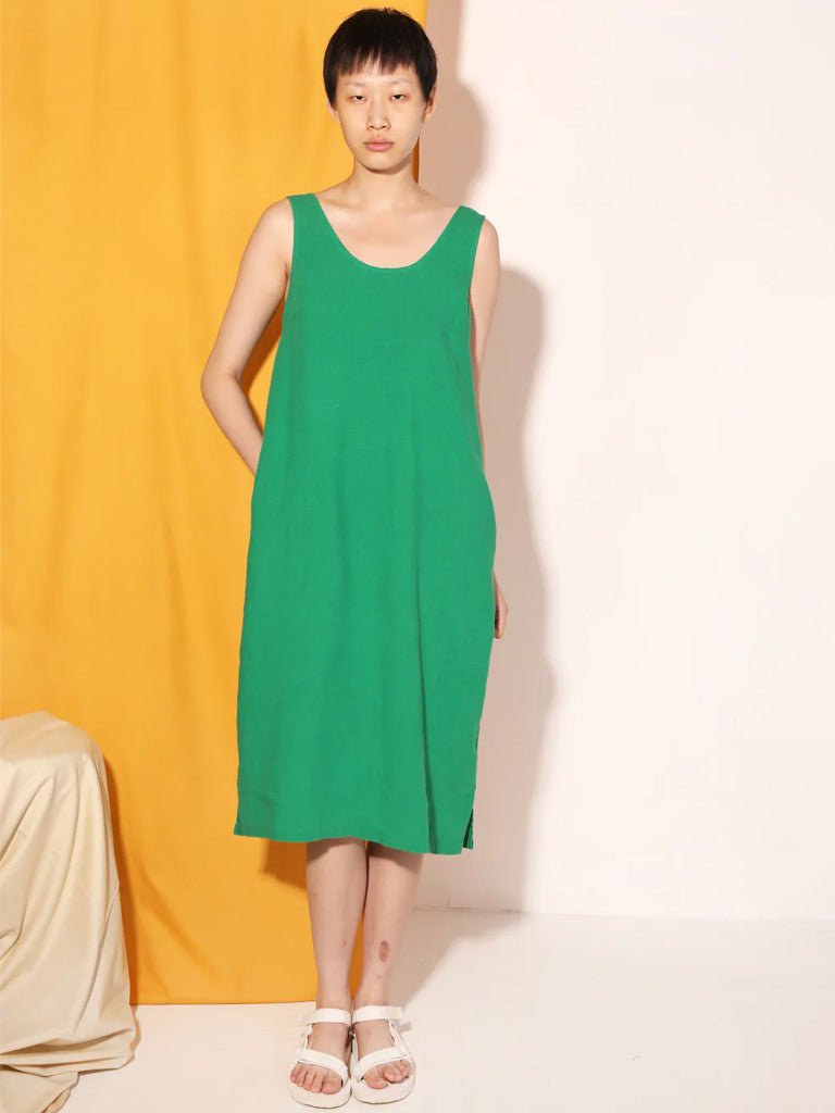 L.F. Markey Linen Shift Dress - Grass | Garmentory L.F. Markey Linen Shift Dress - Grass | Garmentory