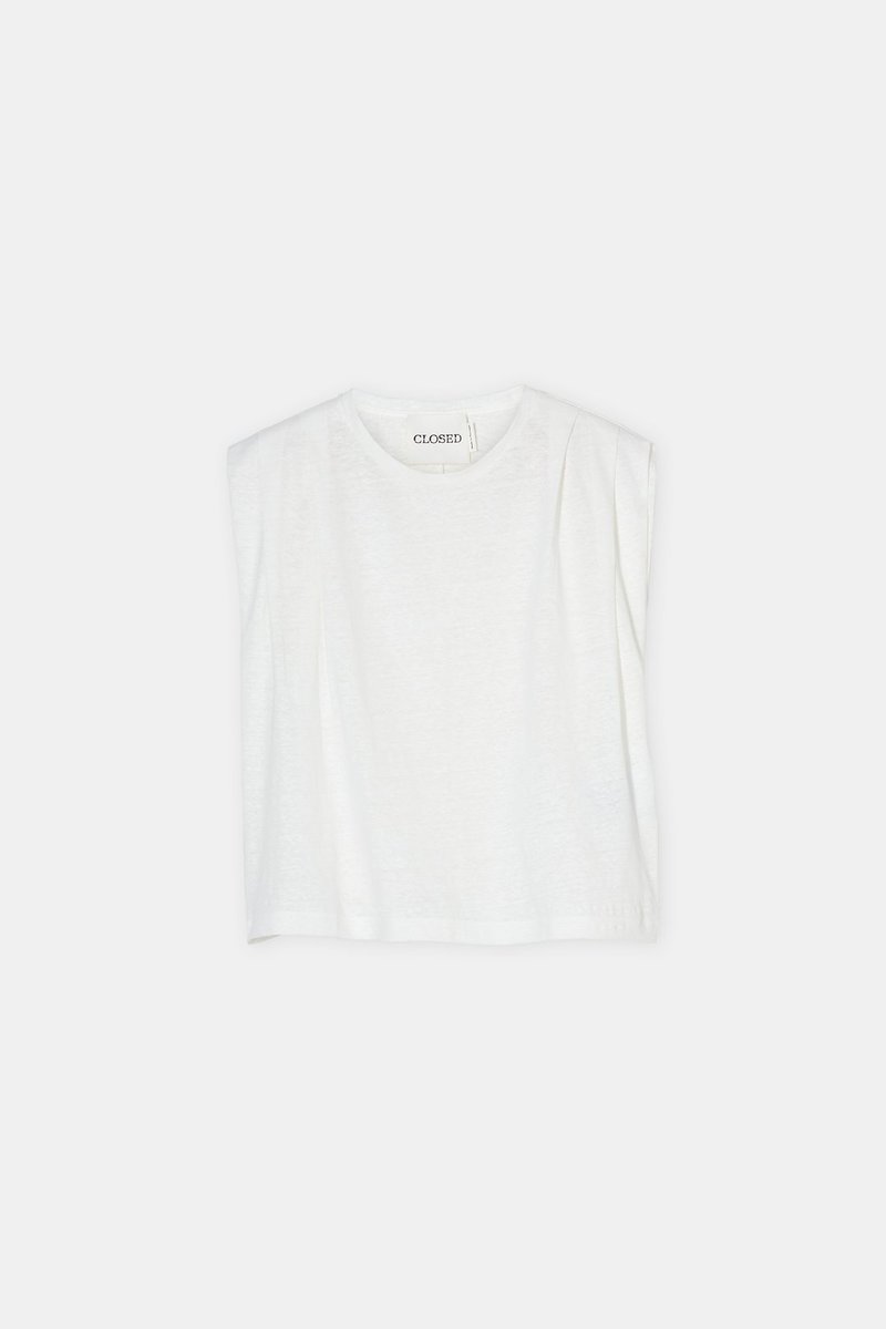 Closed Pleated Linen Top Closed Pleated Linen Top