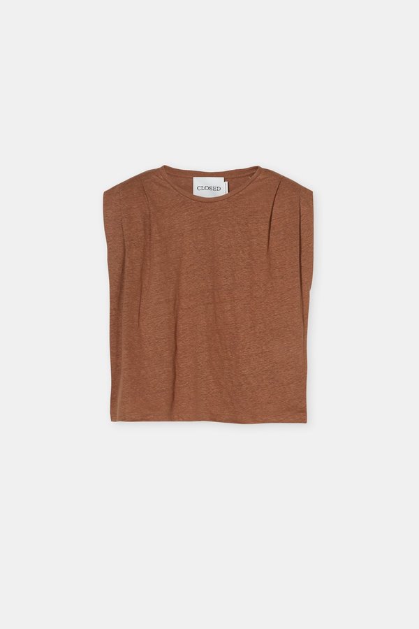 Closed Pleated Linen Top Closed Pleated Linen Top