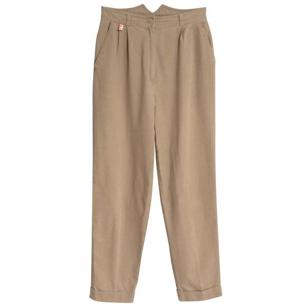 CABRINI club (Italy) Interlock Knit Polyester Cigarette Pants Brown : M CABRINI club (Italy) Interlock Knit Polyester Cigarette Pants Brown : M