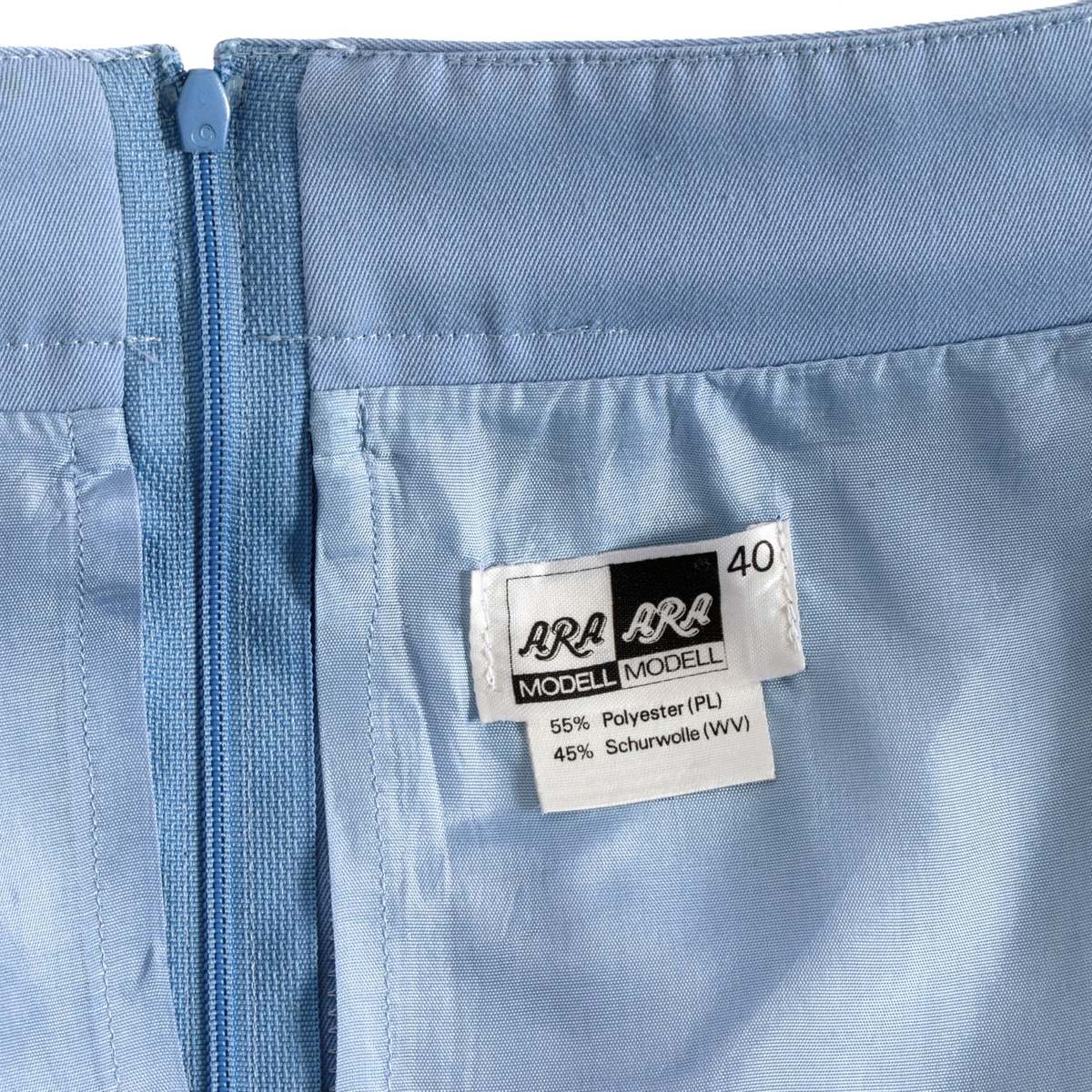 ARA 70s Twill Weave A-Line Midi Skirt - Baby Blue - Image 2 of 8