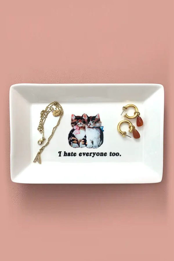 Dirty Lola Cat Trinket Tray - I Hate Everyone Too