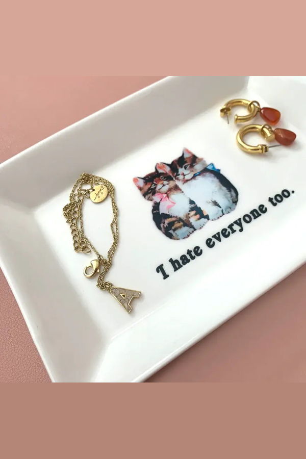 Dirty Lola Cat Trinket Tray - I Hate Everyone Too