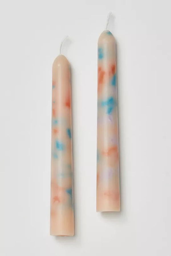 Ri-Ri-Ku Color Drip Taper Candle Set - Peach