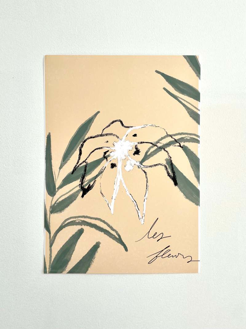 SOBRIQUET SIMPLE FLEUR PRINT ART - Green SOBRIQUET SIMPLE FLEUR PRINT ART - Green