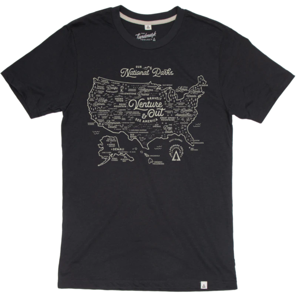The Landmark Project National Parks Map T-Shirt - Deep Navy