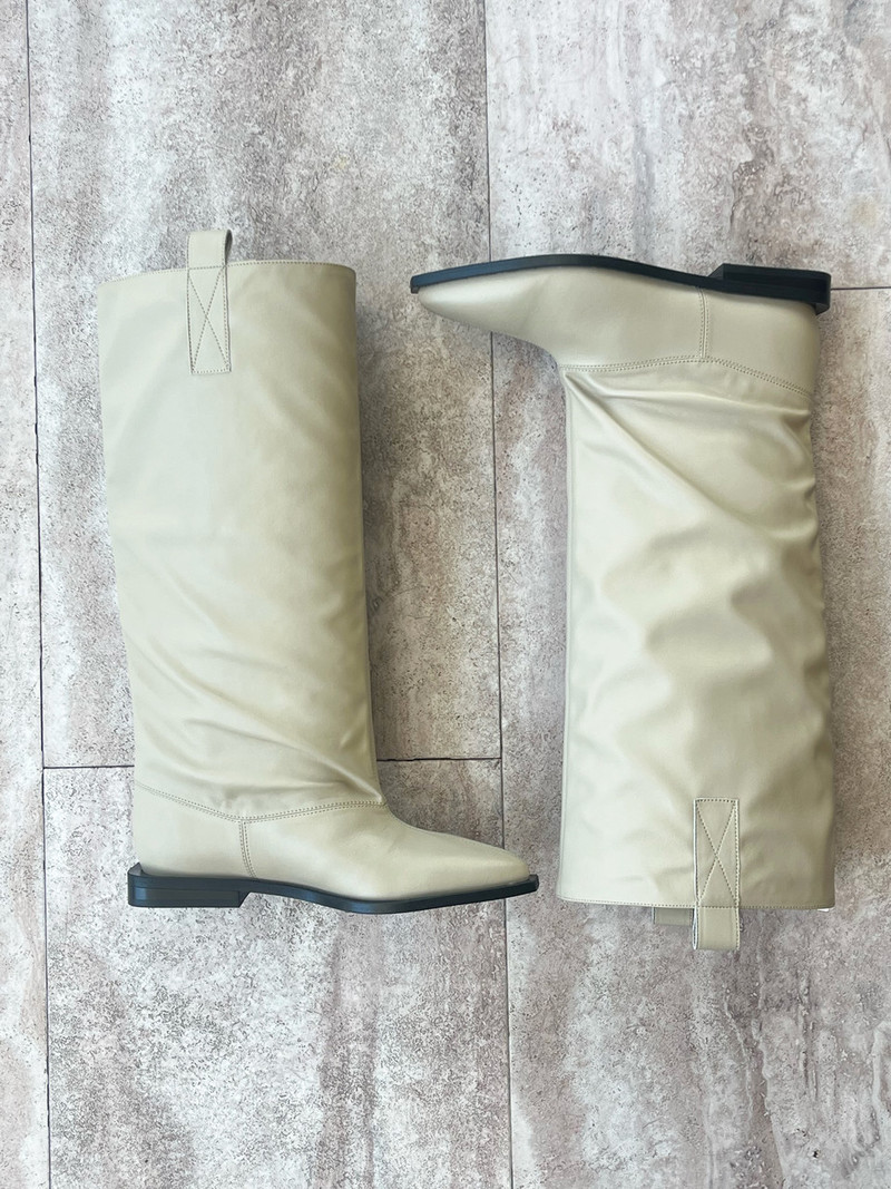 【送料&関税込】Ganni Western Wide Slouchy Flat Tubular Boot GANNI // Western Wide Slouchy Flat Tubular Boot / Black