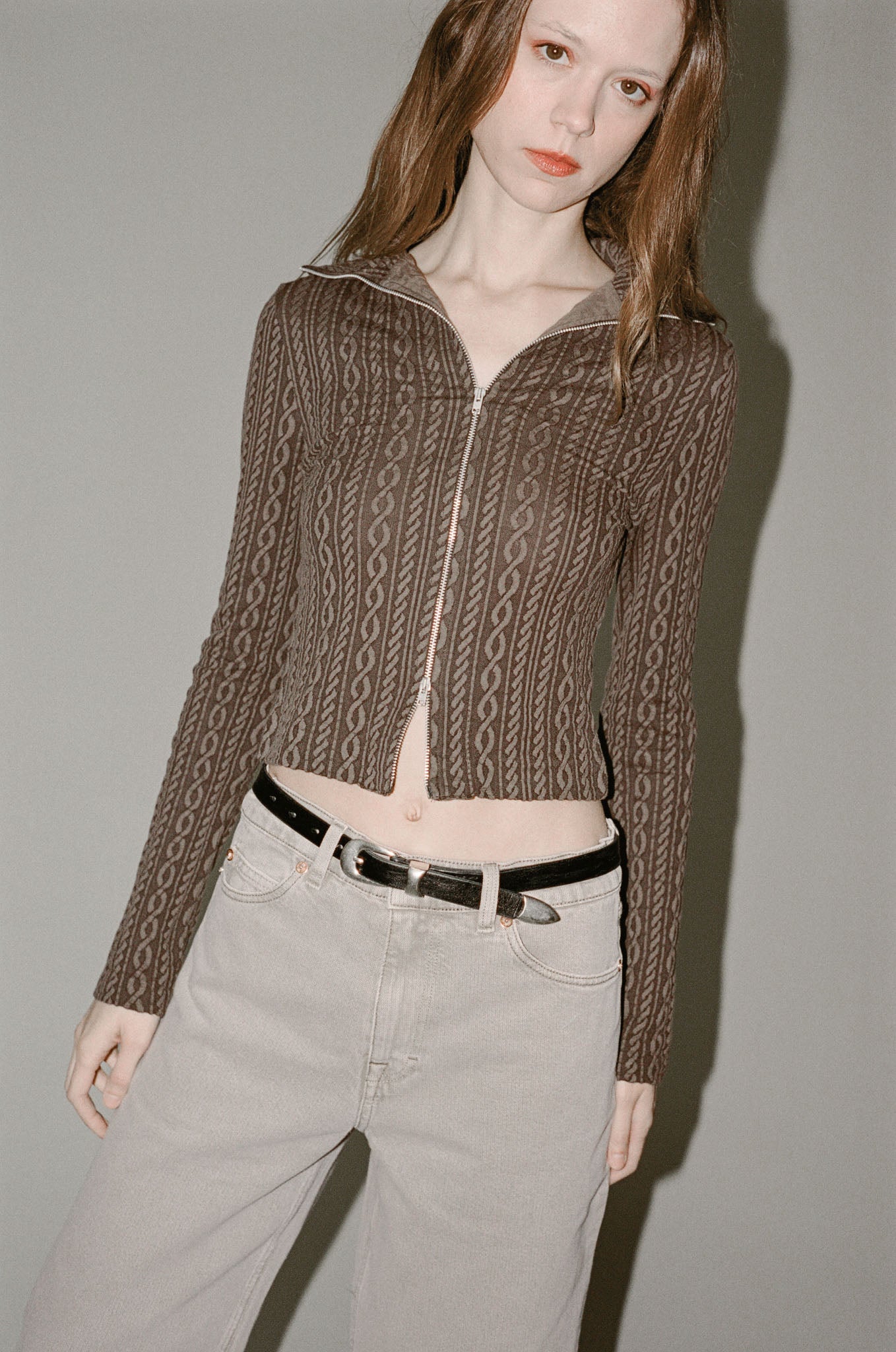 Our Legacy Slim Zip Longsleeve Top - Chocolate | Garmentory