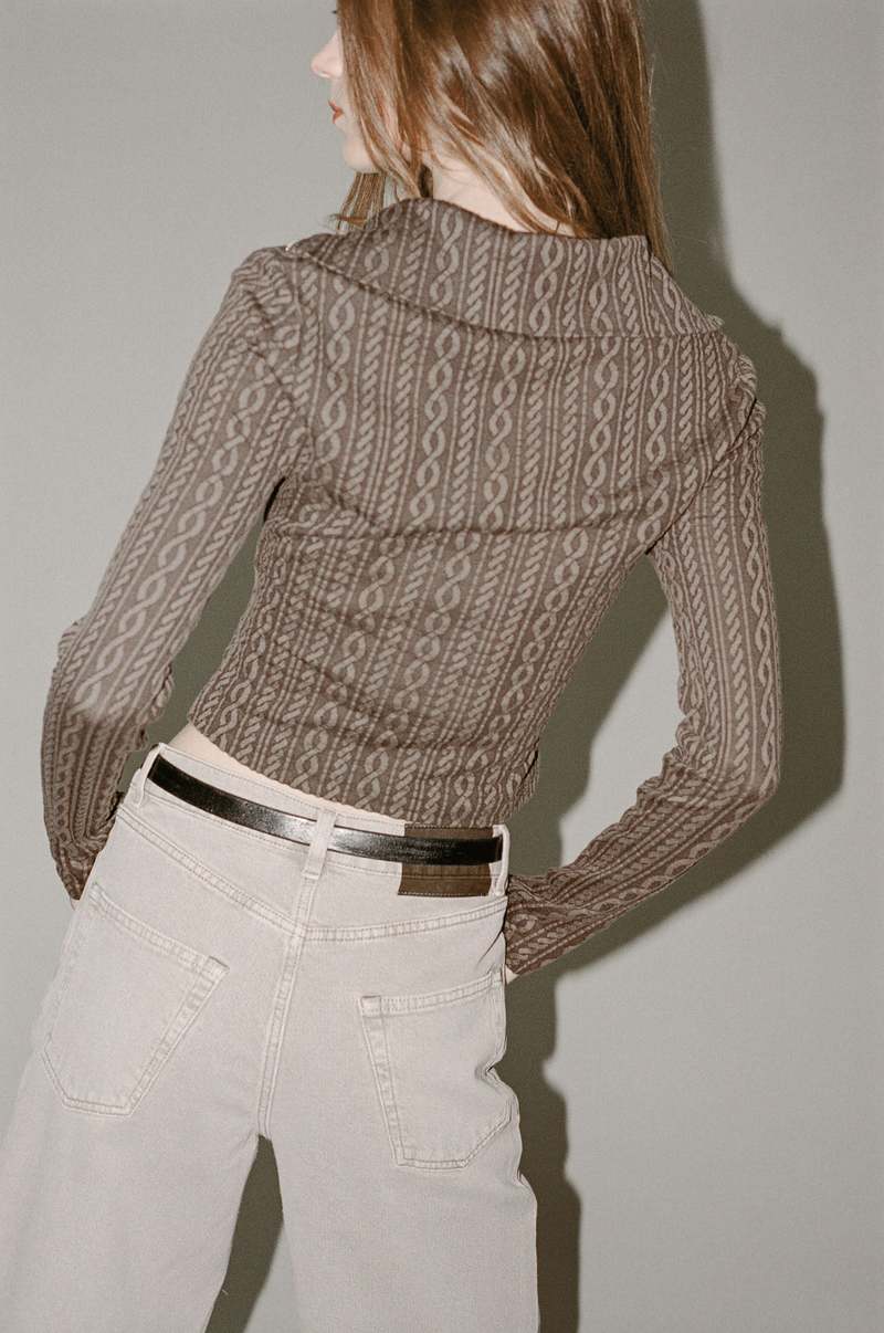 出品本日〆　our legacy slim zip long sleeve Our Legacy - Slim Zip Longsleeve Olive Crinkle Jersey