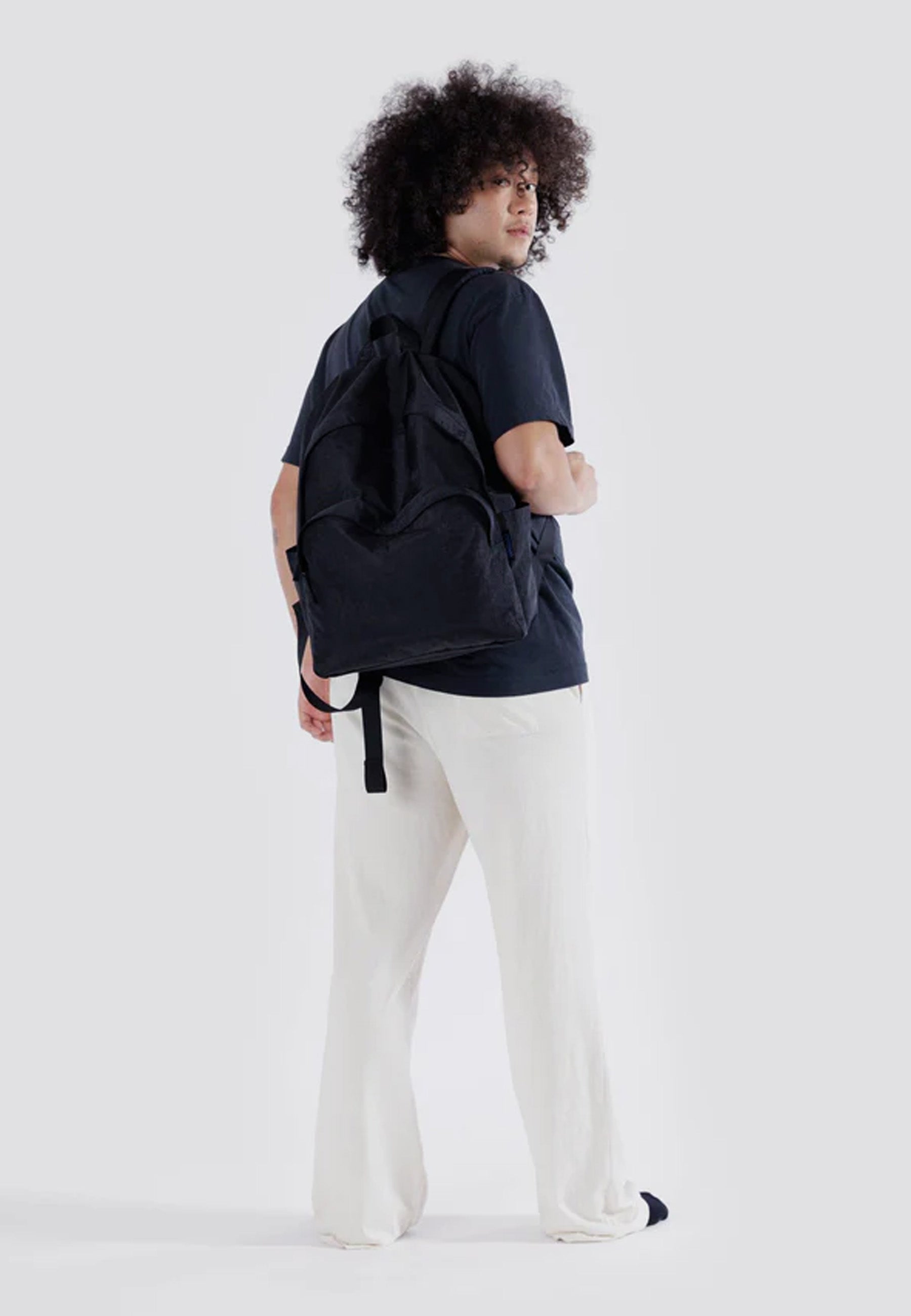 BAGGU Large Nylon Backpack - Black | Garmentory display picture 3
