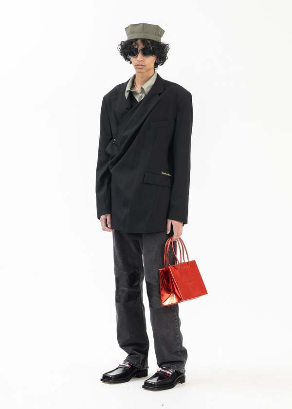 Martine Rose BLACK EMPTY WRAP JACKET - Black | Garmentory