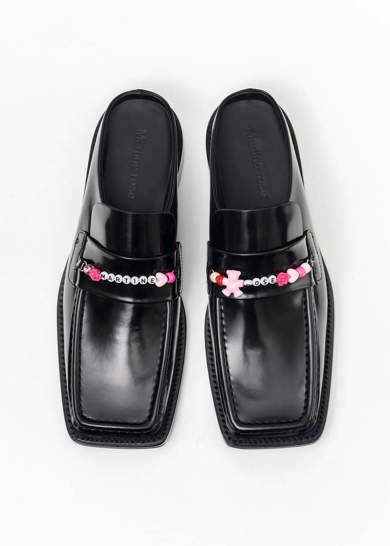martine rose　エナメルシューズほぼ新品　eu41 25.5-26相当 Martine Rose Bulb Toe レザーローファー | ブラック | FARFETCH JP