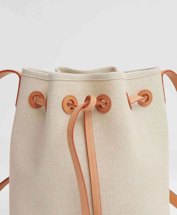 Mansur Gavriel Mini Bucket Bag in Natural Canvas