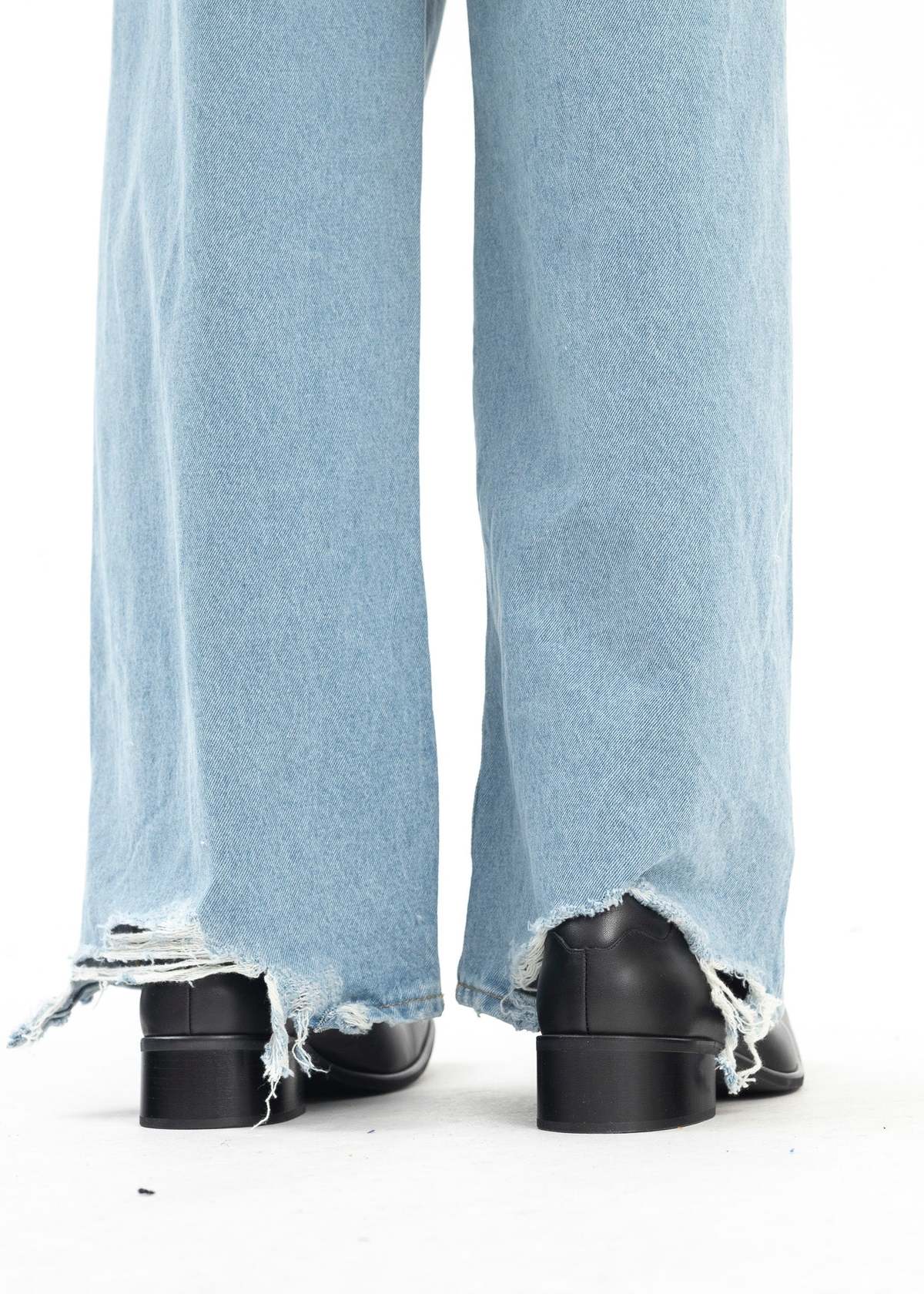 Martine Rose BLEACHED WASH BLUE EXTENDED WIDE LEG JEAN