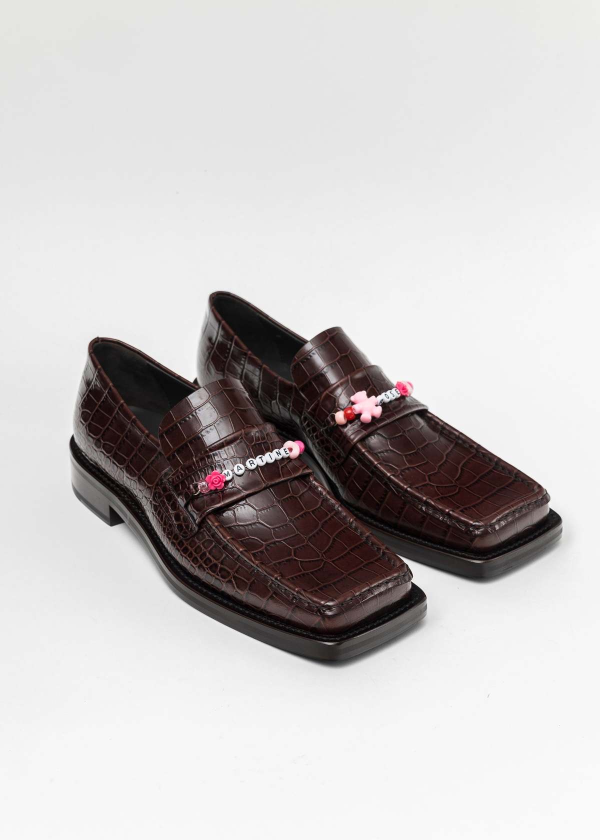 Martine Rose BROWN / MULTI BEADED SQUARE TOE LOAFER - Multi  display picture 1