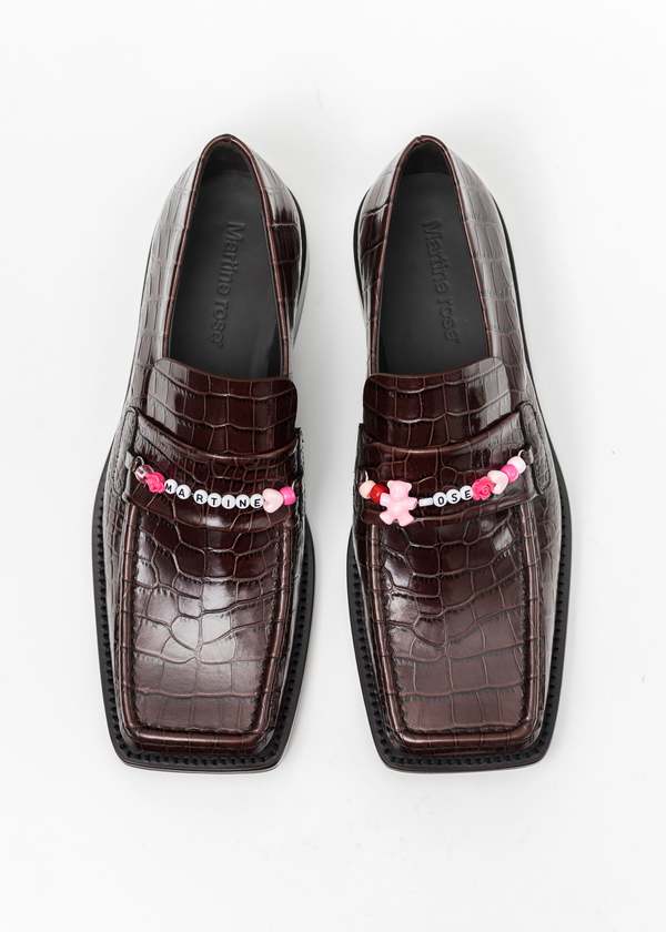 Martine Rose BROWN / MULTI BEADED SQUARE TOE LOAFER - Multi