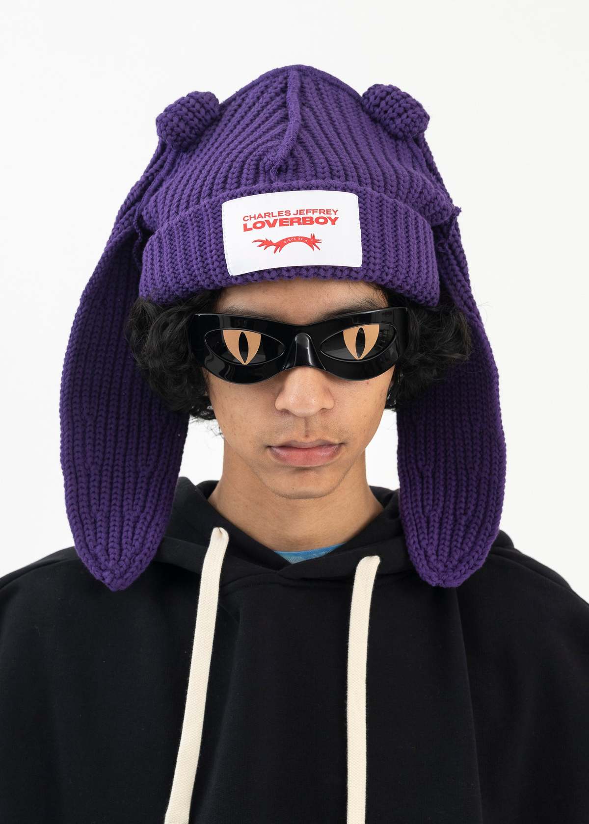 Charles Jeffrey PURPLE CHUNKY RABBIT BEANIE - PURPLE | Garmentory